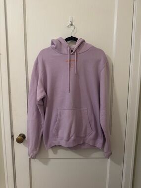 LONELY GHOST Lavender Crewneck Hoodie with Subtle Orange Logo